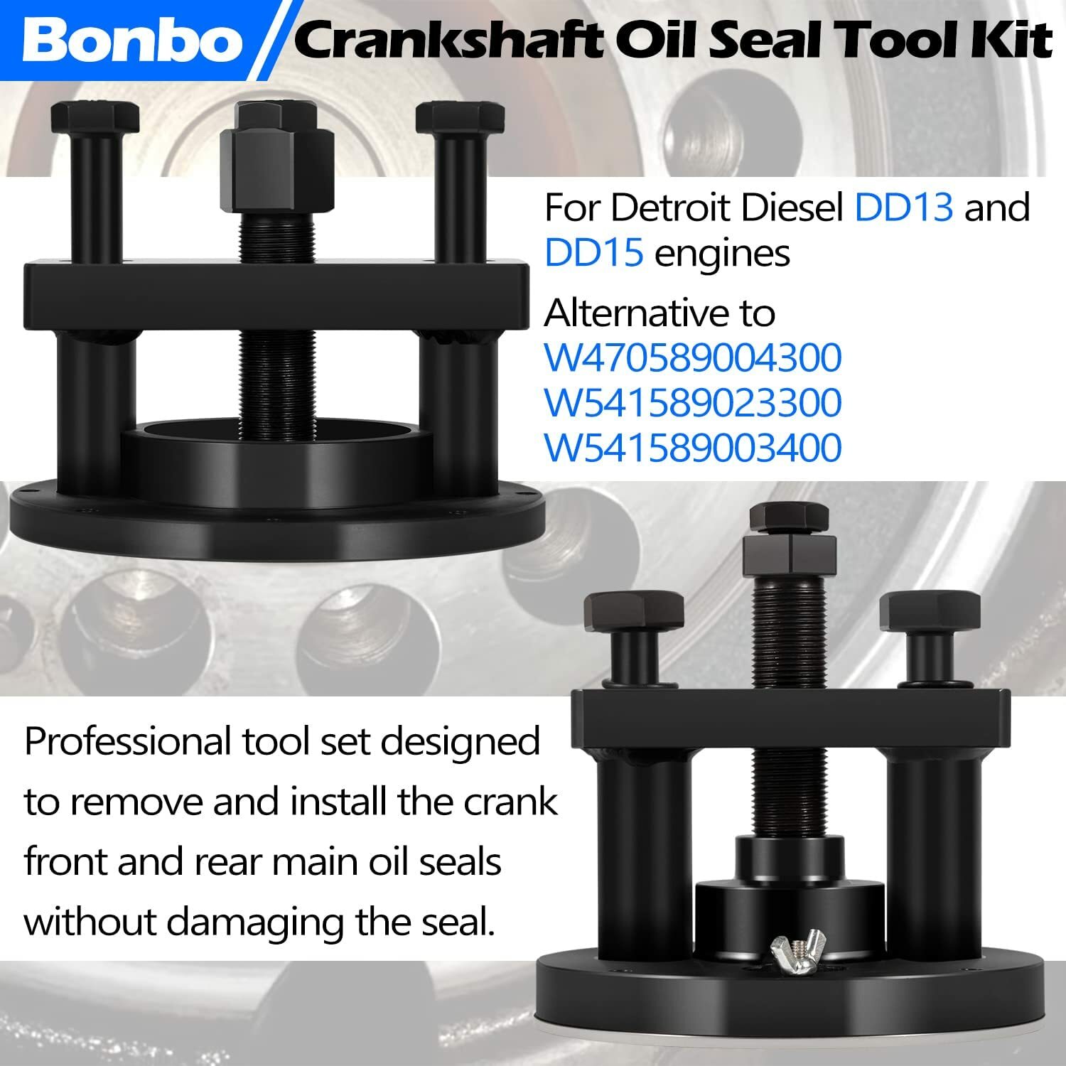 Front & Rear Crankshaft Seal Remover/Installer Tool for Detroit Diesel DD13/DD15