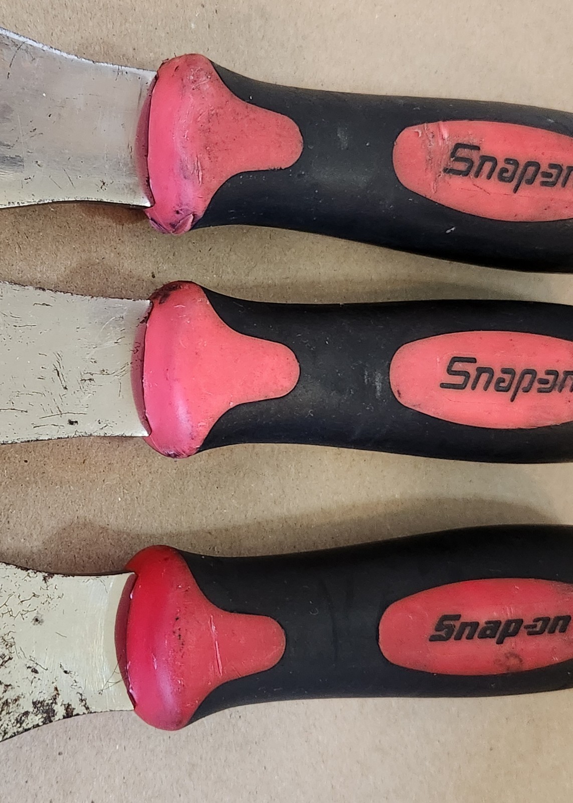 Snap On PKNC300 3 Piece Soft Grip Striking Scraper Set RED