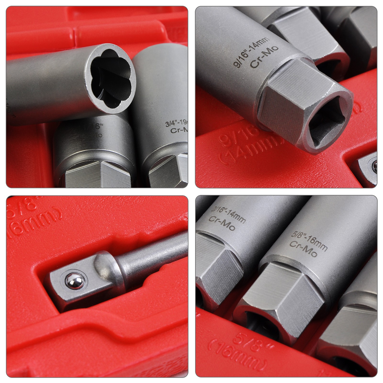 11PCS Spiral Type Bolt Extractor Tool, Broken Lug Nut Bolt Remover Easy-Out Set