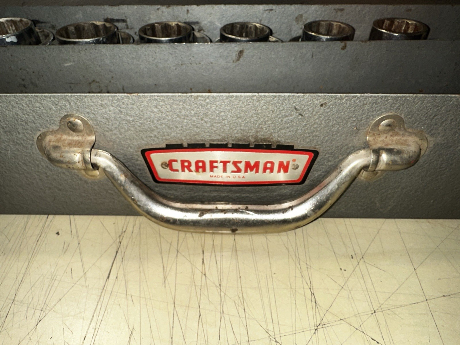 Vintage Craftsman USA 18-Piece 3/4″ Drive Socket Set w/ Metal Box V Crown Logo