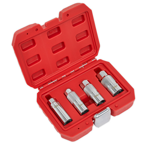 Sealey New 4 Piece SPARK PLUG SOCKET SET 3/8″ SQUARE DRIVE Thin Wall AK6556