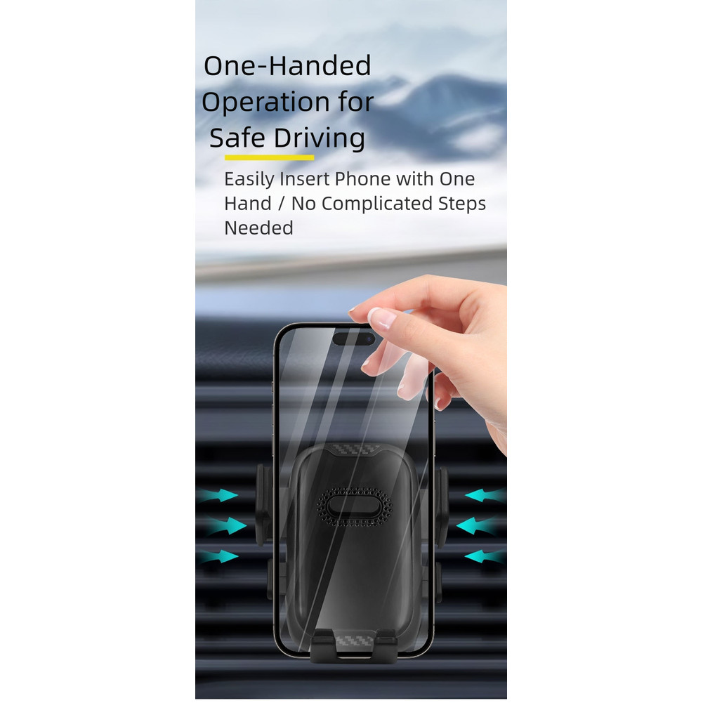 Black Silver Car Air Vent Phone Holder Compatible with Phones For 47 to 72 Inch