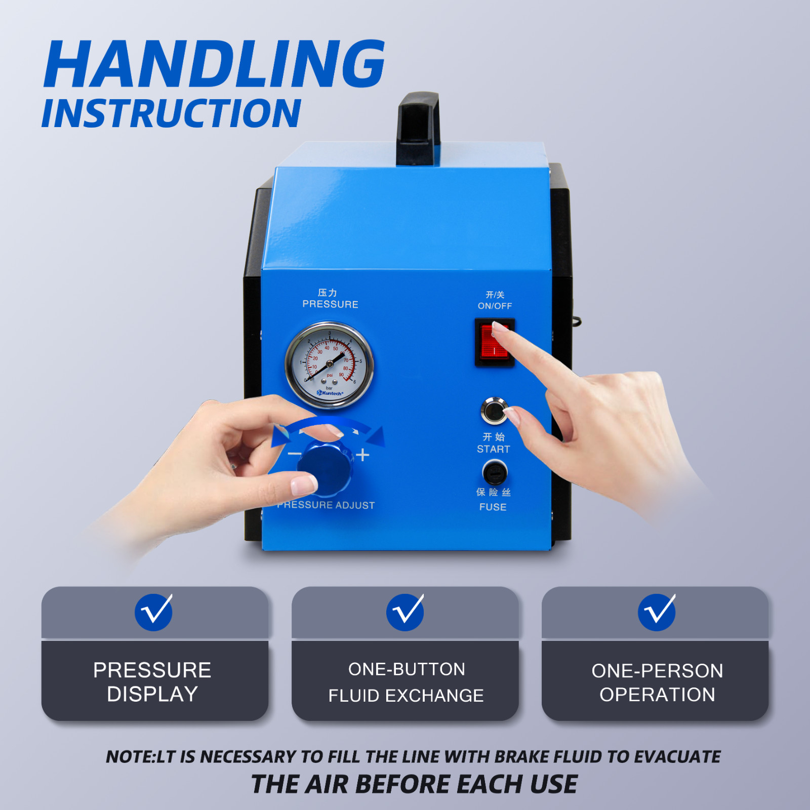 Electric Brake Bleeder Kit,Automotive Brake Fluid Oil Exchanger Machine Auto