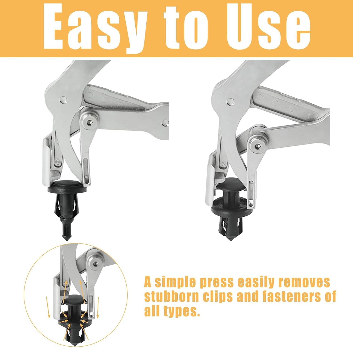 Car Clip Pliers and Trim Removal Tool Heavy Duty Spring-Loaded Car Fasteners
