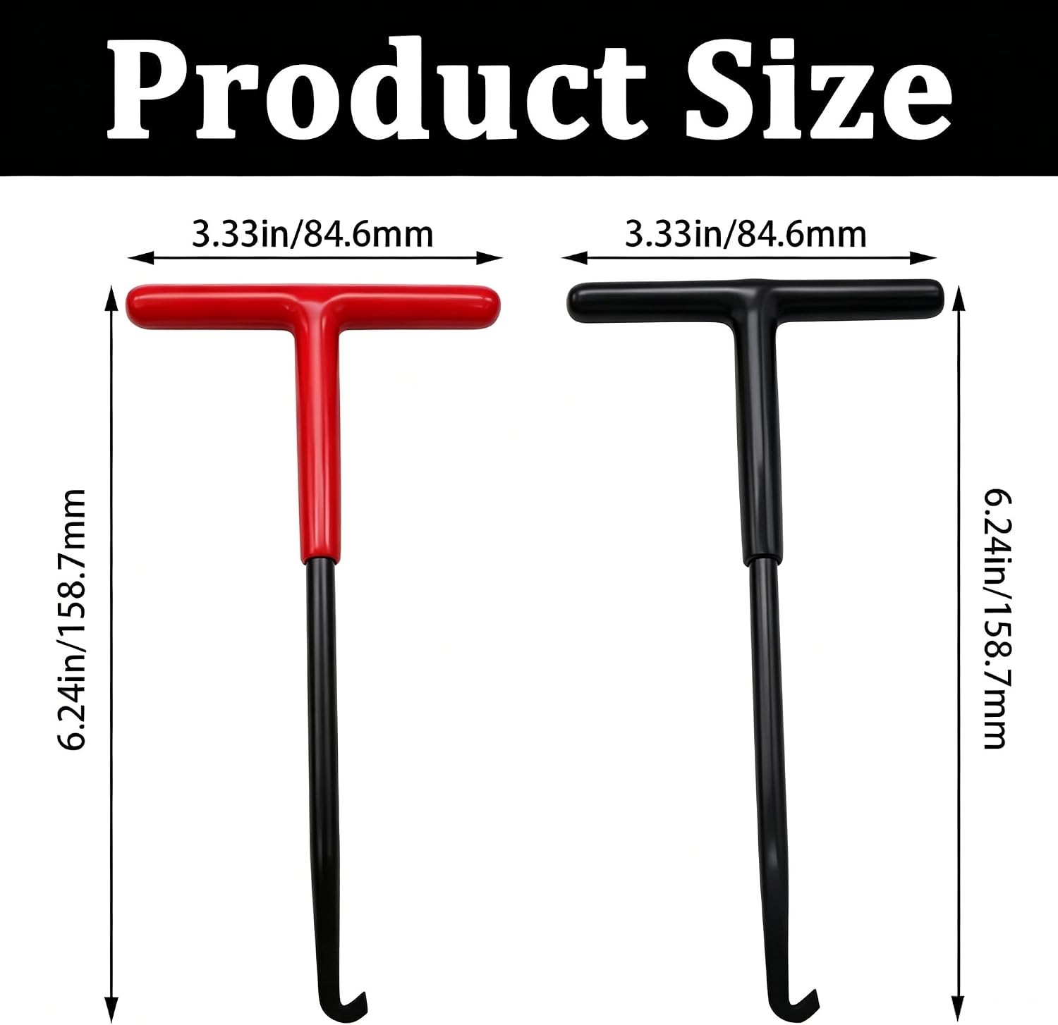Exhaust Spring Puller Tool, T-Handle Type, 2 PCS, Red Black, Rubber Coating, Mot