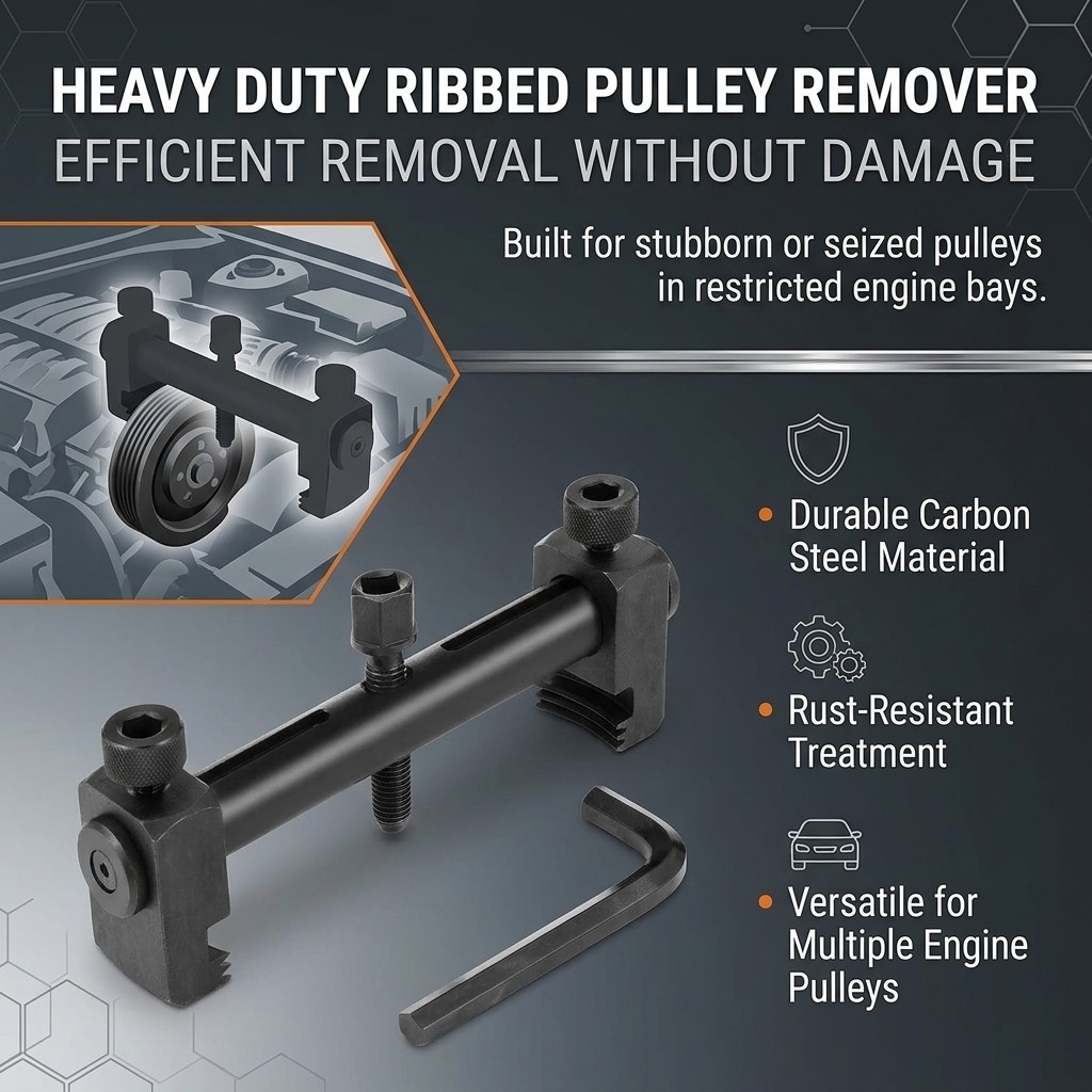 Ribbed Drive Crankshaft Auxiliary Pulley Removal Puller Tool Kit