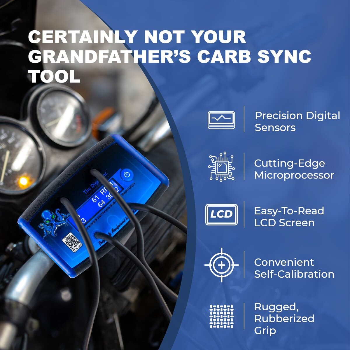 The Digi Sync 4-Channel DS3+ Pro Digital Throttle Body And Carb Sync Tool