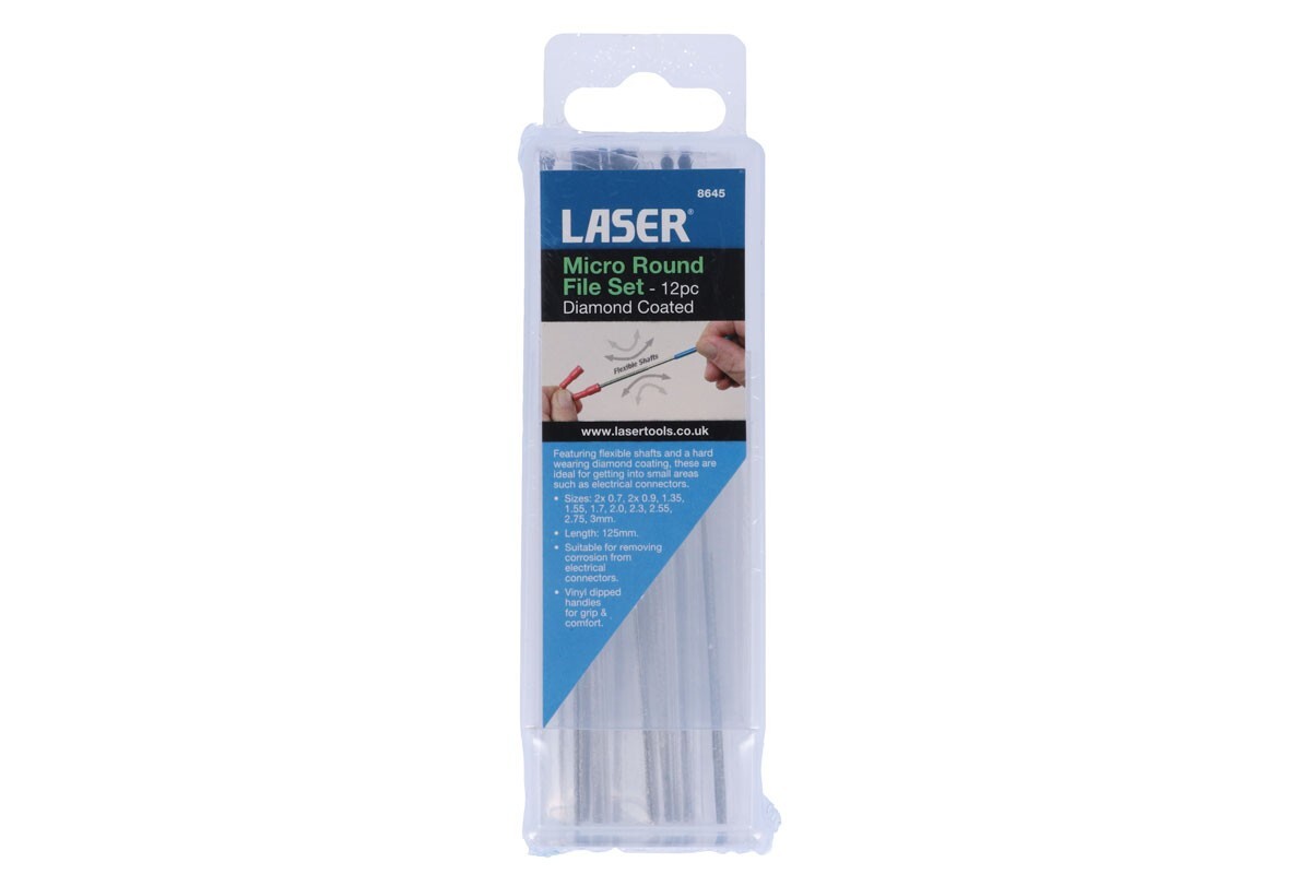 Laser 8645 Micro Round Diamond Coated File Set 12pc