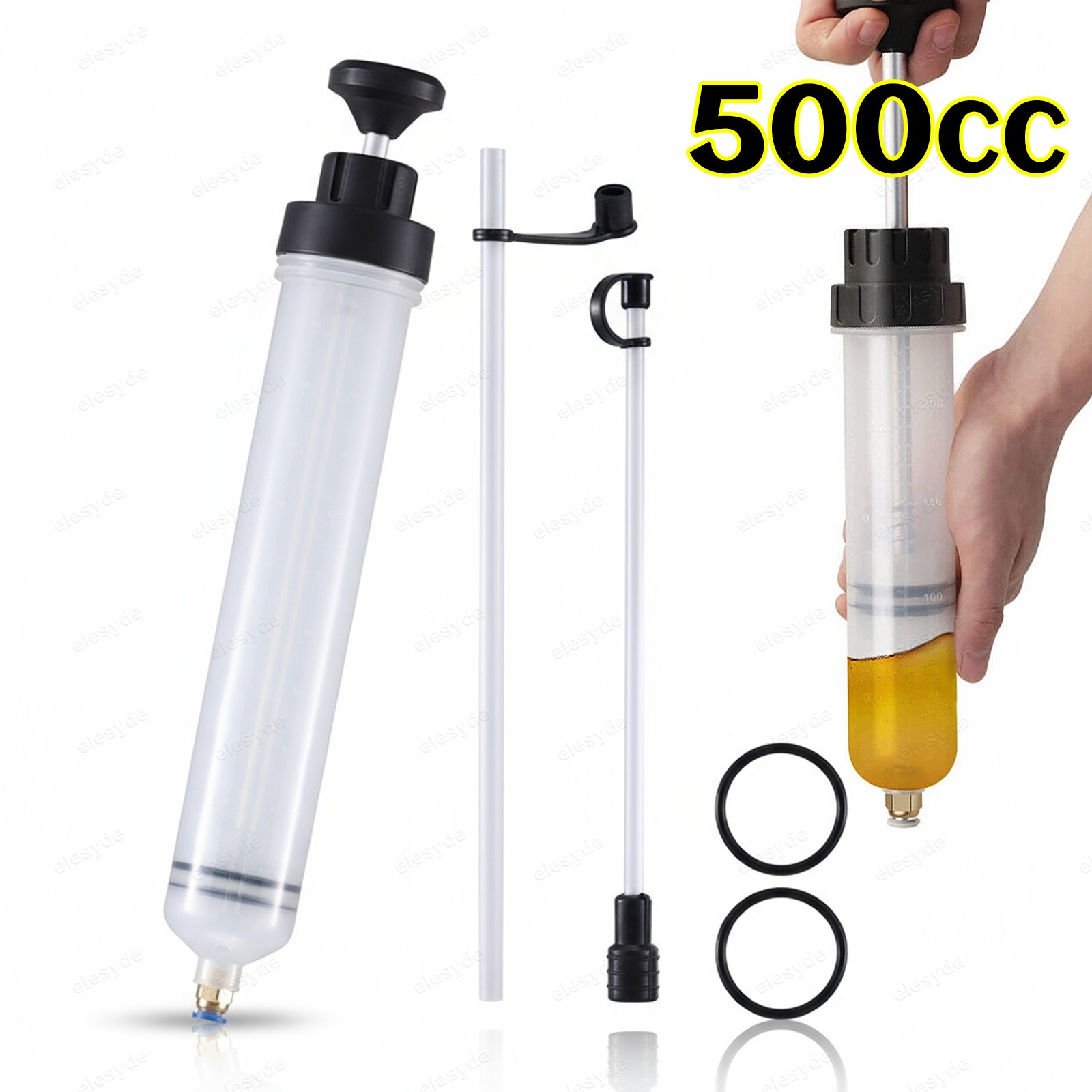 500cc Filling Syringe Transfer Liquid Pump Oil Extraction Auto Fluid Extractor