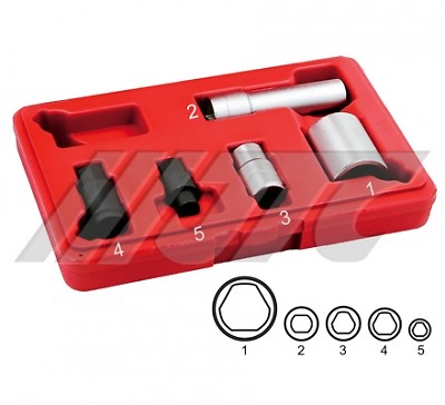 JTC 5PCS 1/2″ DIESEL INJECTION PUMP SPECIAL SOCKET SET, JTC TOOLS # 4493
