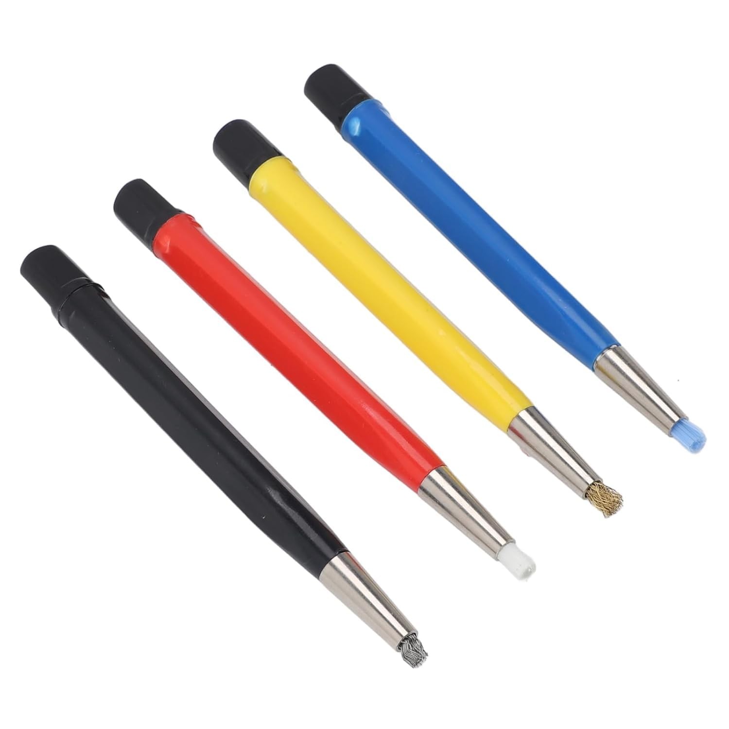 Fiberglass Scratch Brush Pen 4-Pieces with Steel, Brass,…