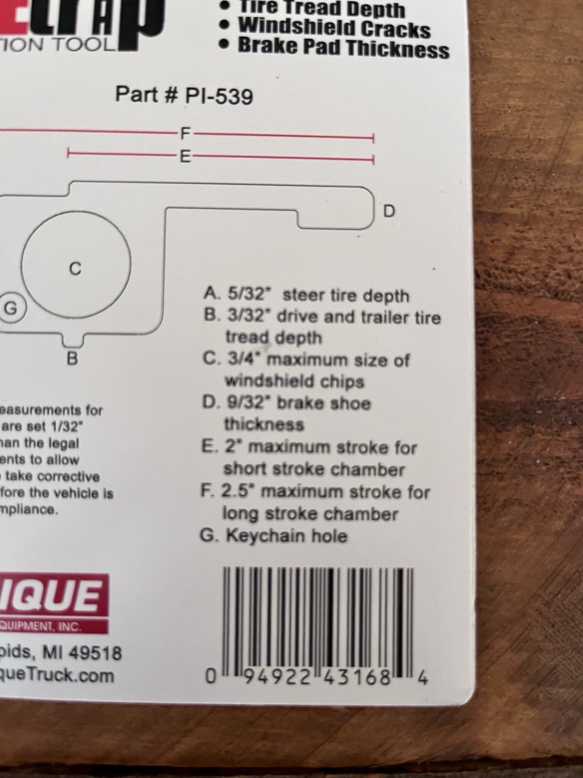 Unique Truck 4-in-1 Pre-trip Inspection Tool USA MADE, PI-539 Set Of 30 Pieces