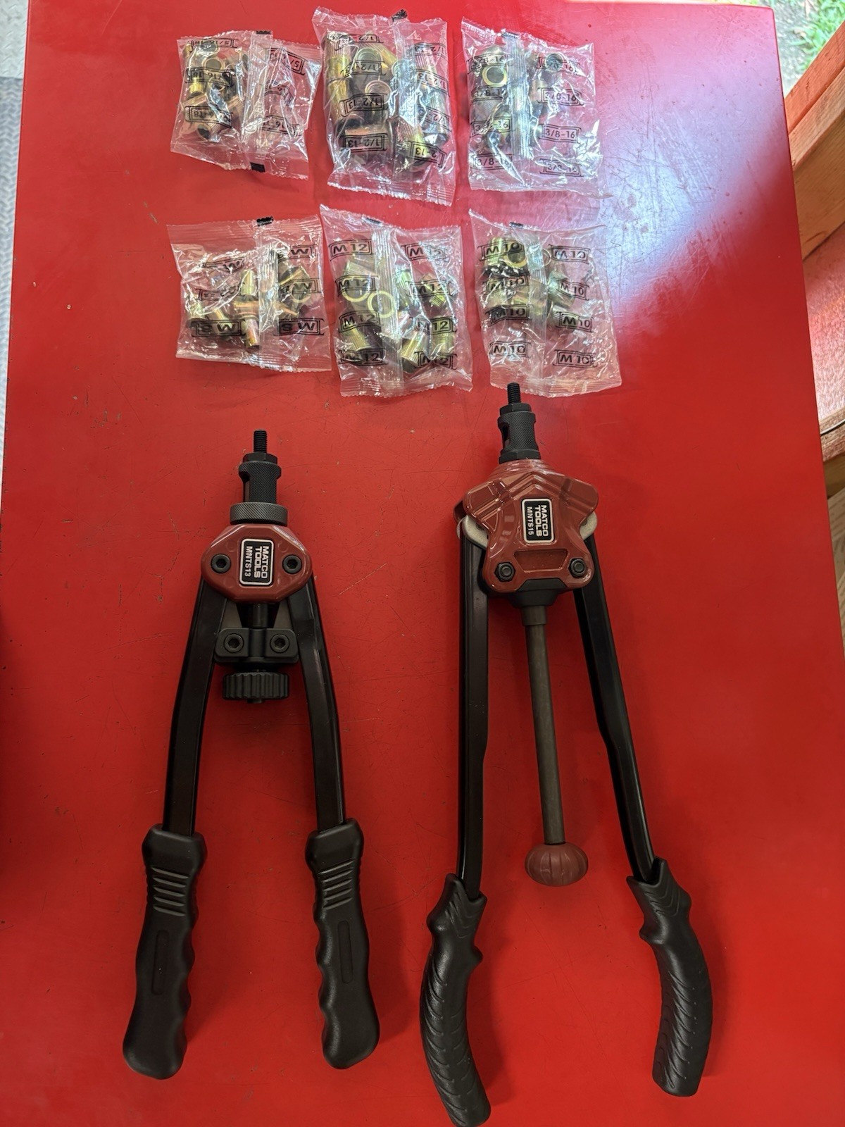 Set of Matco tool MNTS15 Large Capacity rivet Nut Kit & MNTS13 smaller Rivit Gun