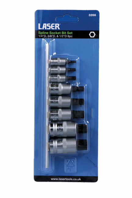 Laser 3266 8 Piece Spline Bit Set