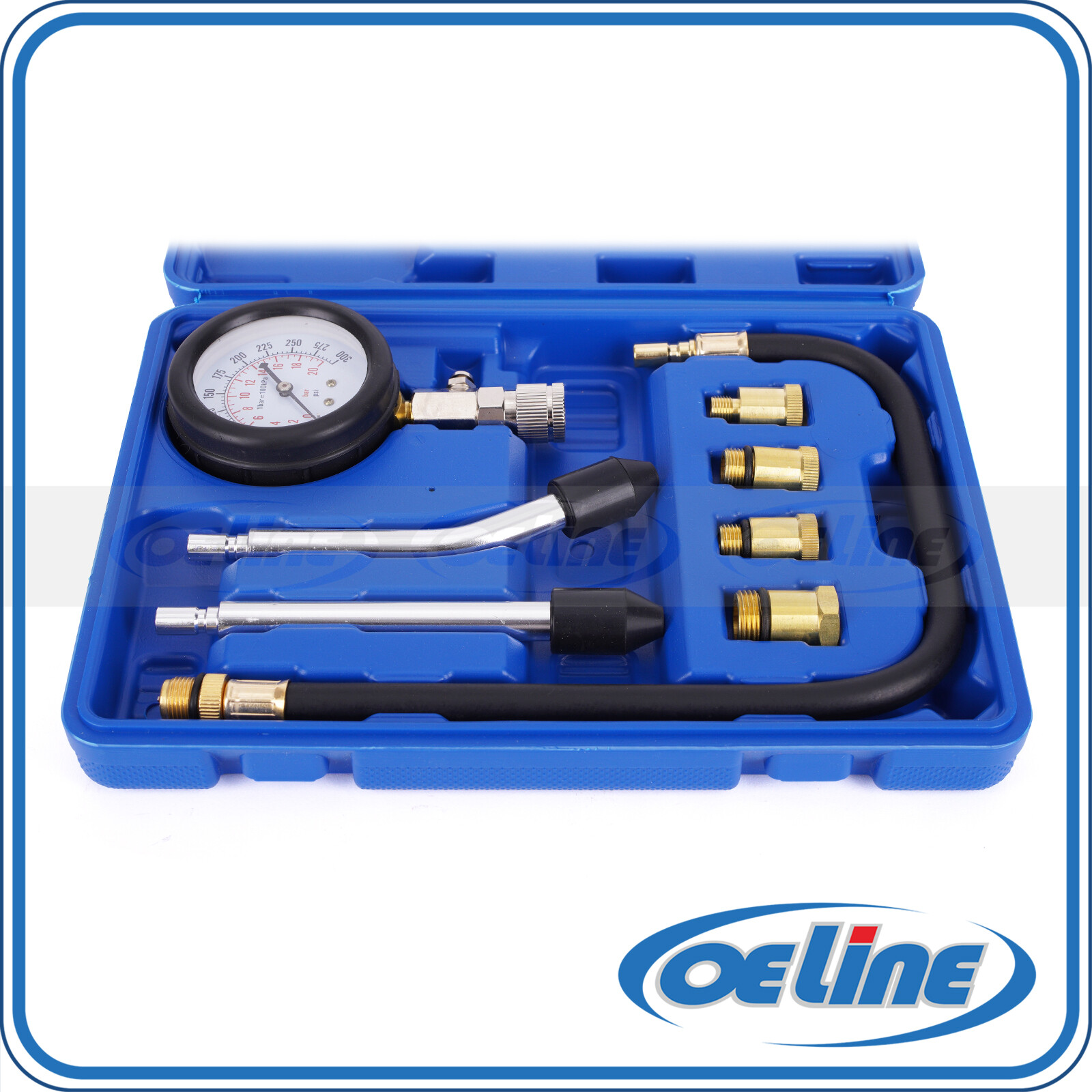 8* Petrol Engine Cylinder Compression Tester Kit Auto Tool Gauge