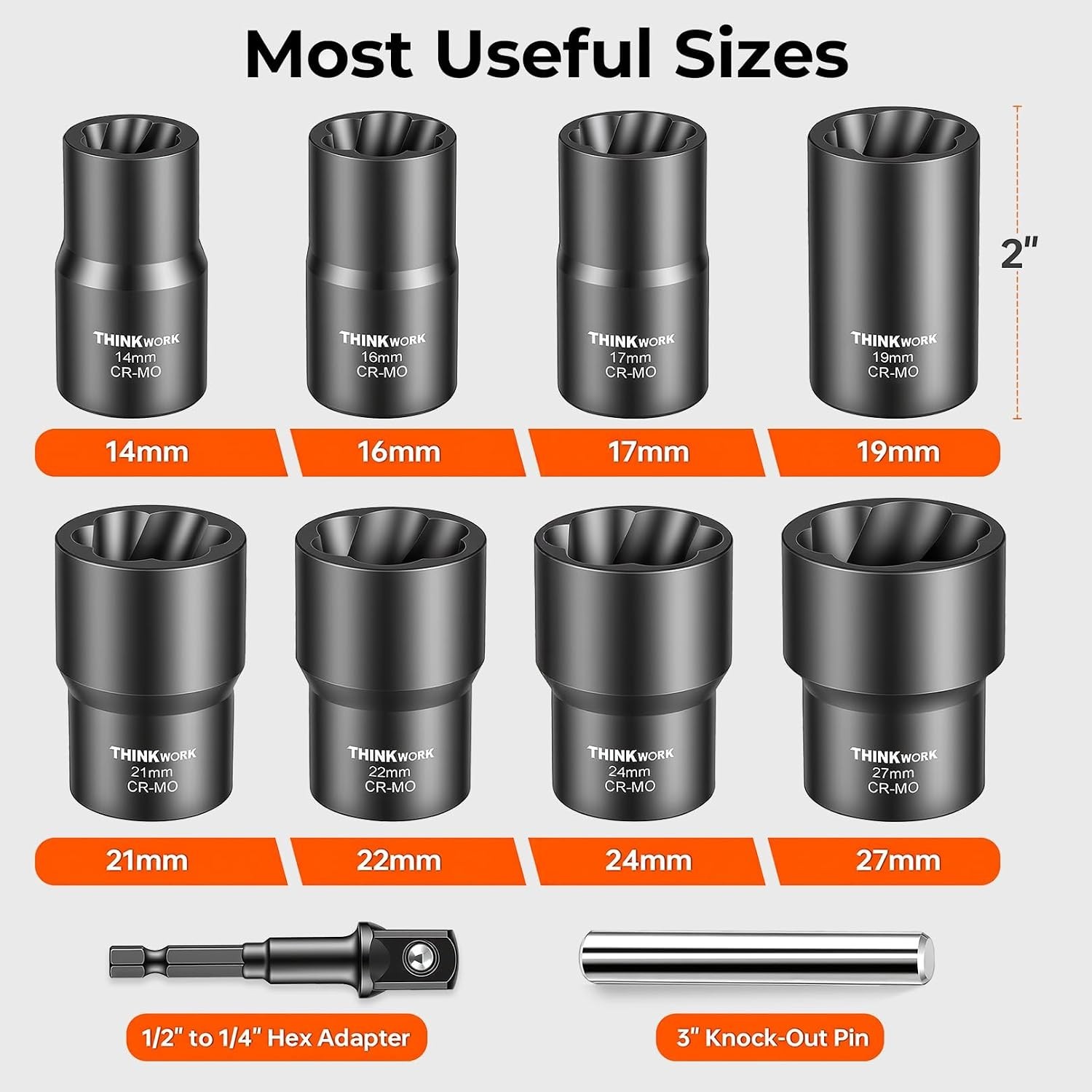 Robust 10-Piece Lug Nut Remover Tool | Ideal for Rusted & Damaged Fasteners