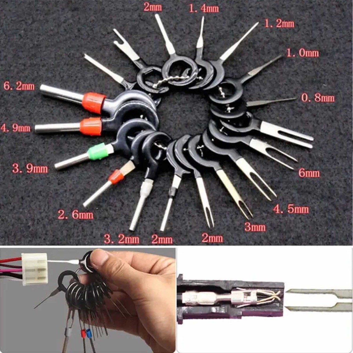 Car Terminal Removal Tool, Stainless Steel 18PCS for Car Truck