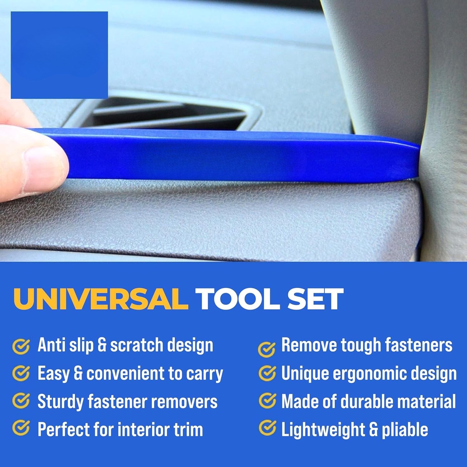 Auto Trim Removal Tool Kit – 5 Piece Set for Dash, Door Panel, Clip Remover