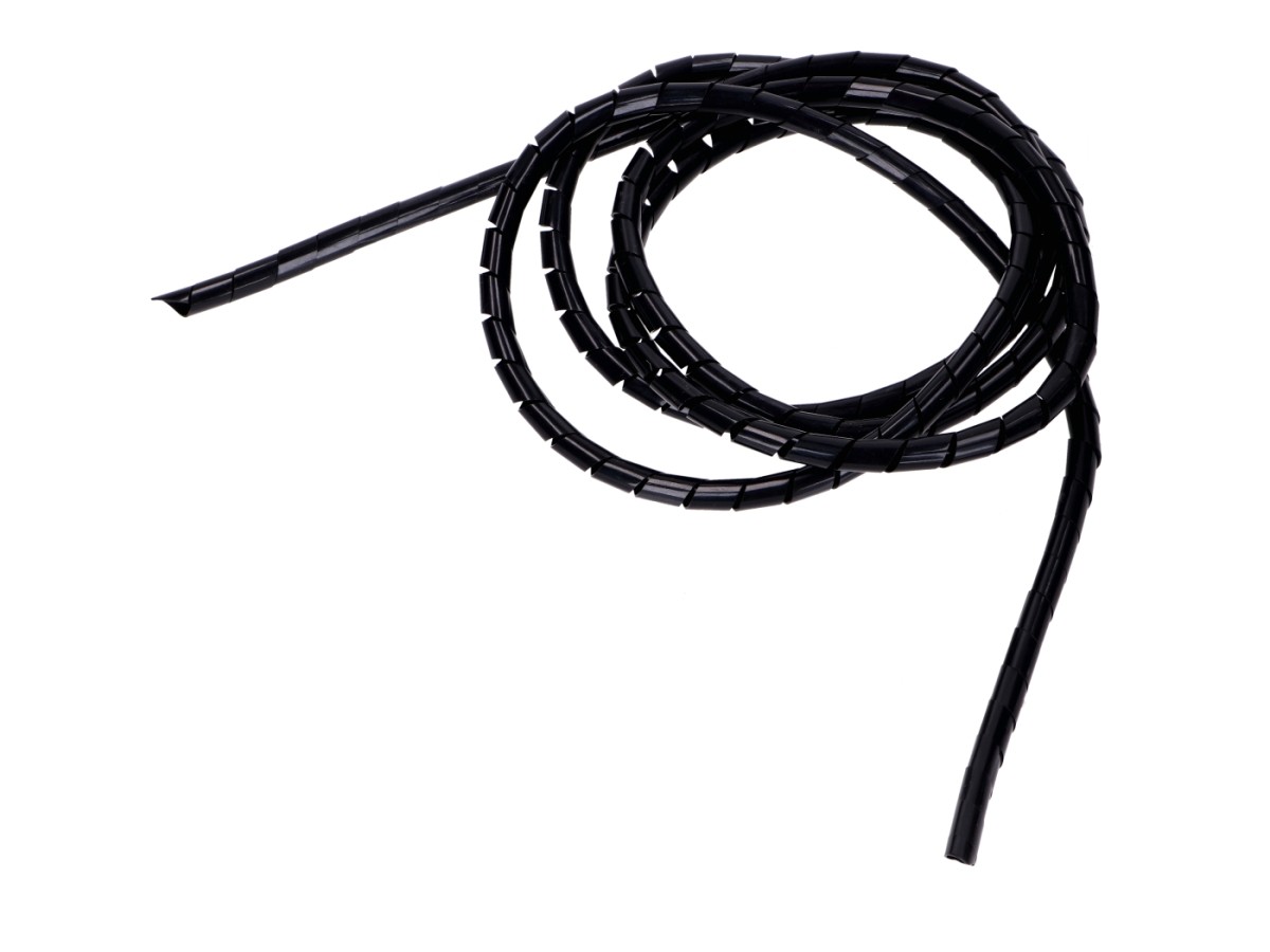 Protective cover cable / cable pull spiral black 6mm x 1.5m