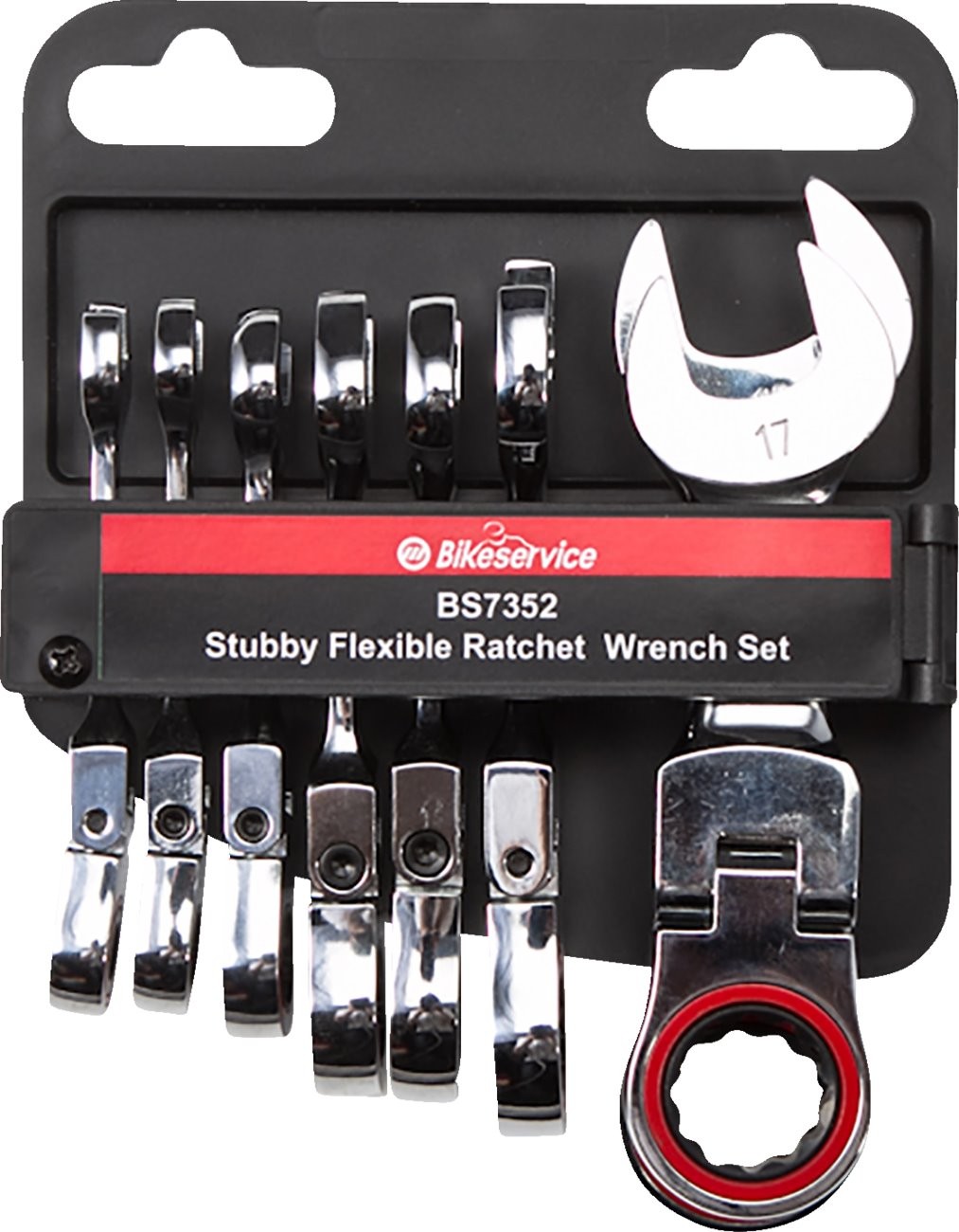 Bikeservice BS7352 Stubby Flex Head Ratchet Combination Wrench Set