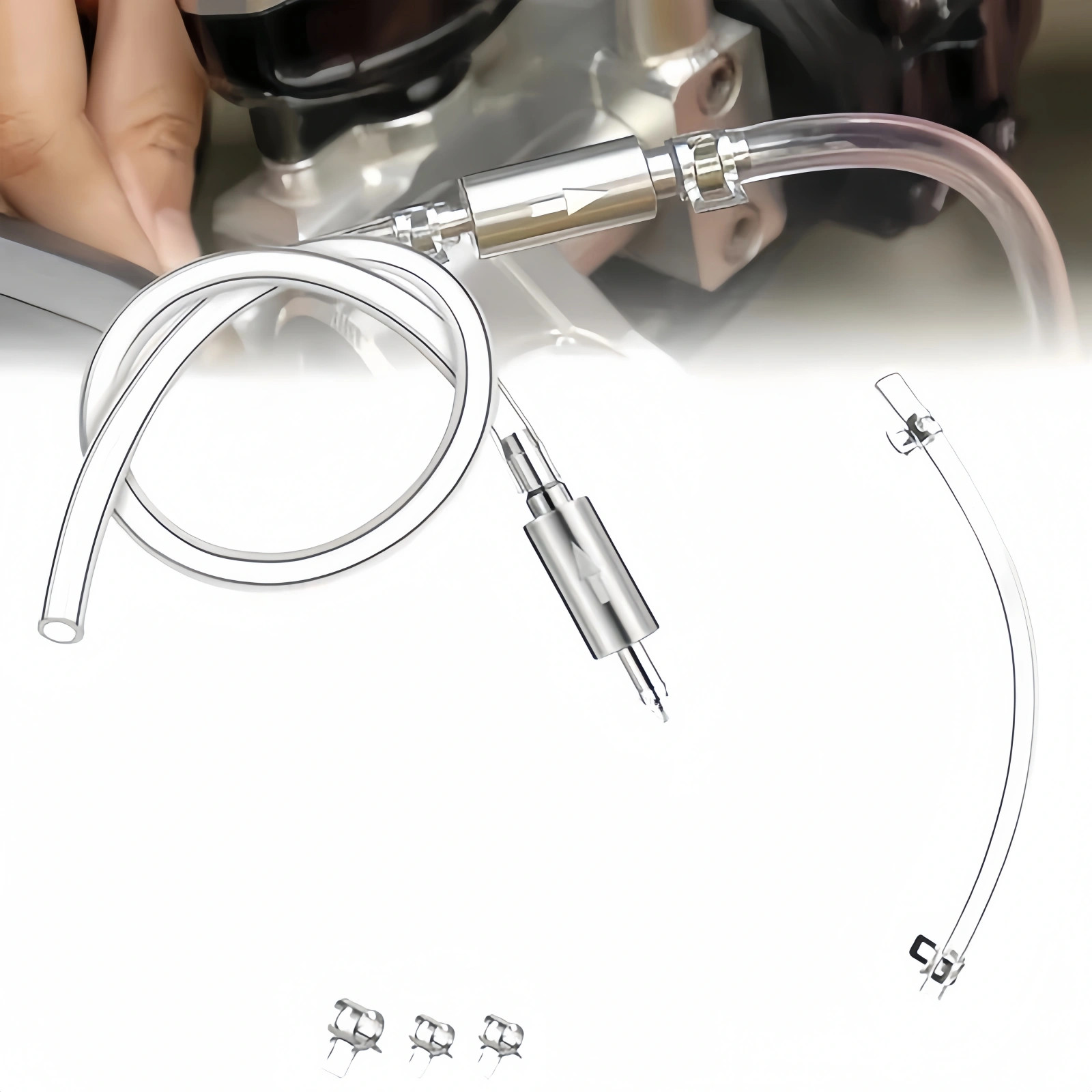 Brake Clutch Bleeder Kit W/ One Way Valve Hose Vacuum Fluid Extractor Tool Car
