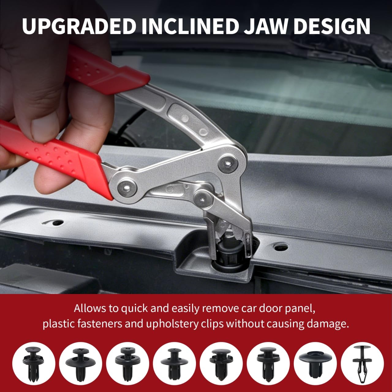 Car Clip Removal Pliers Kit with 2 Stainless Steel Fastener Remover Tools