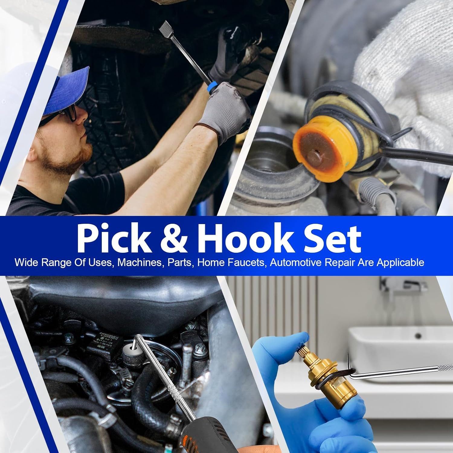 17Pcs Hook and Pick Set Auto Trim Removal Tool Kit,Clip Plier Remover Gasket Too