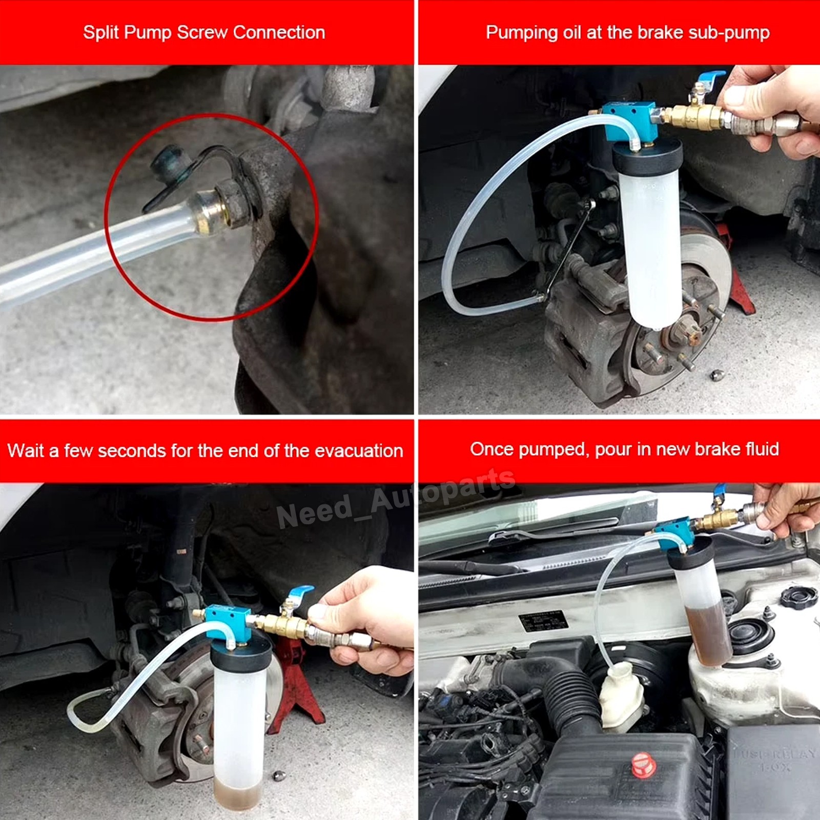 1*Car Brake Fluid Oil Change Replacement Tool Pneumatic Vacuum Bleeder Extractor
