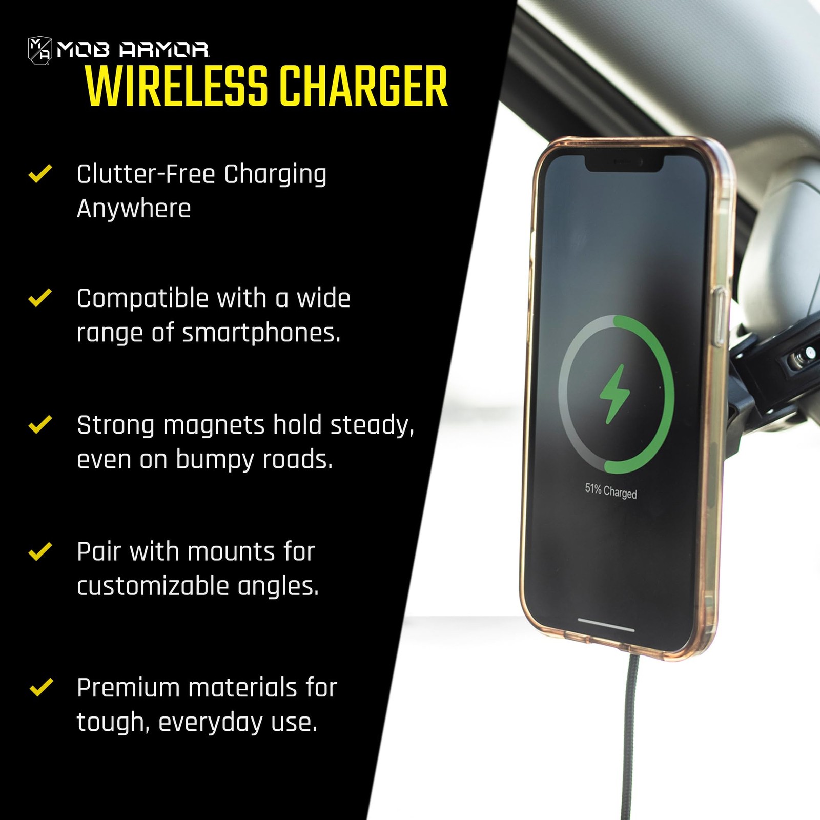 Mob Armor Flex Magnetic Wireless Charger, White Elephant for Men