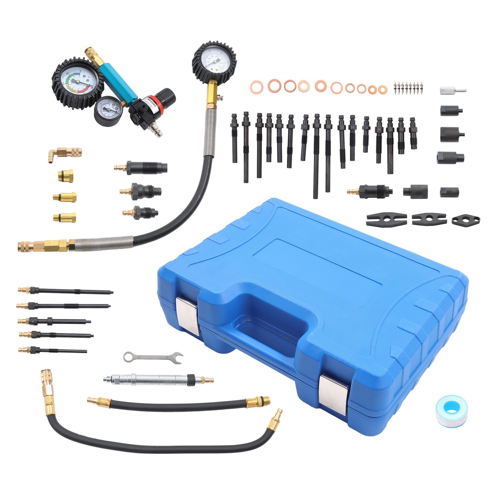 46Pcs Diesel Petrol Engine Cylinder Compression Leak Down Tester Leak Set