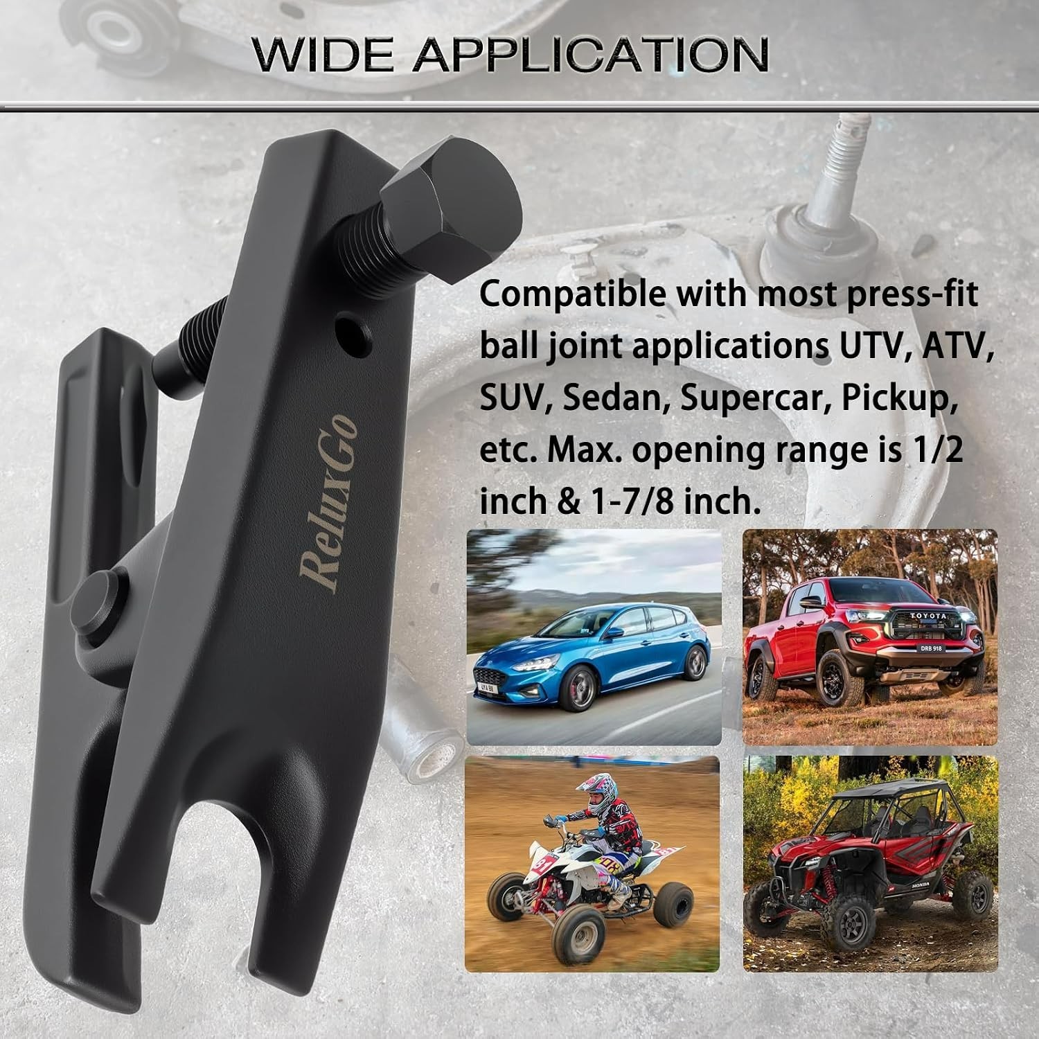 Universal Ball Joint Separator Tool – 1-1/2″ to 1-7/8″ Adjustable for Easy Use