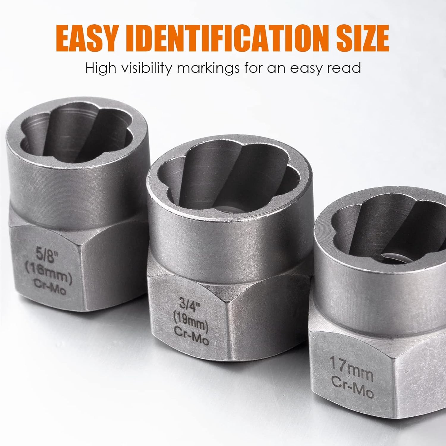 Bolt Extractor Set, 13+1 Piece Nut Extractor Sleeve Set, Drive Bolt Extractor