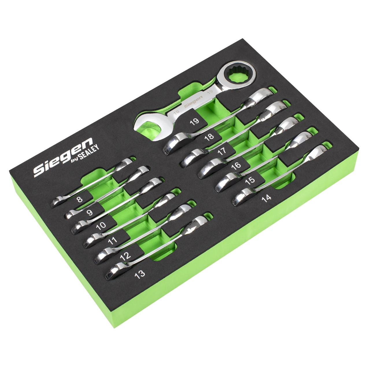 Sealey S0633 Stubby Ratchet Combination Spanner Set 12pc Metric