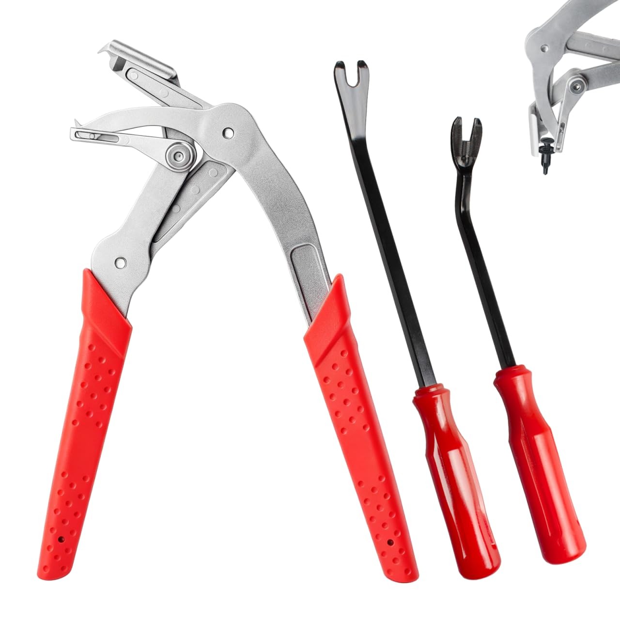 Car Clip Removal Pliers Kit with 2 Stainless Steel Fastener Remover Tools