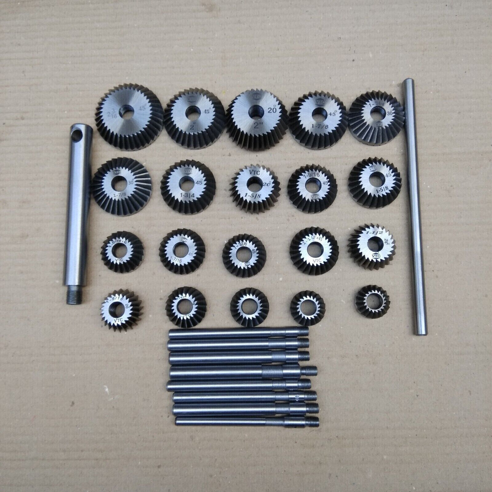 Valve Seat & Face Cutter Set Of 20 Pieces Carbon Steel Metal Box