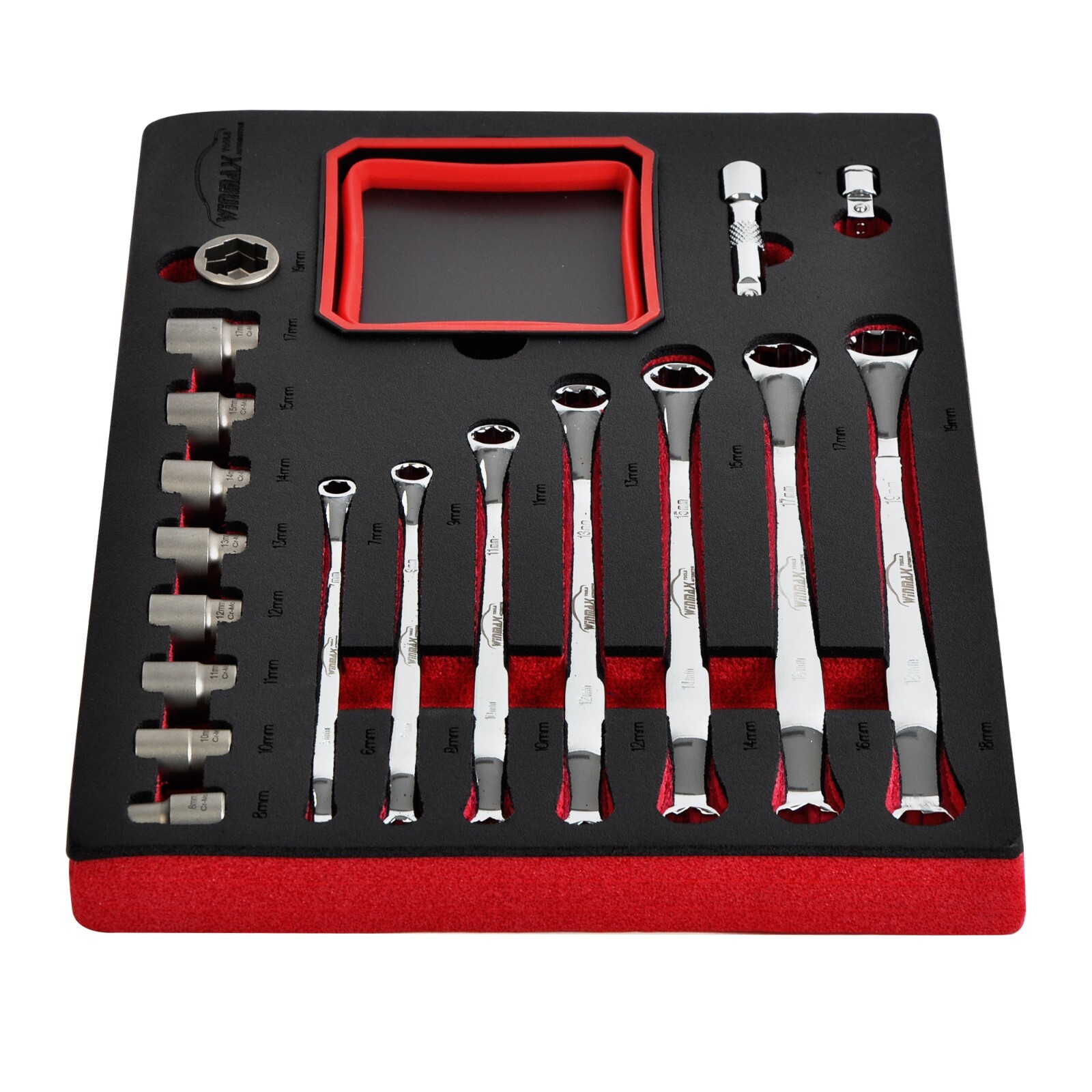 Nut & Bolt Extractor Set 6 – 17 mm Offset Wrenches and 10 – 19 mm Sockets Set