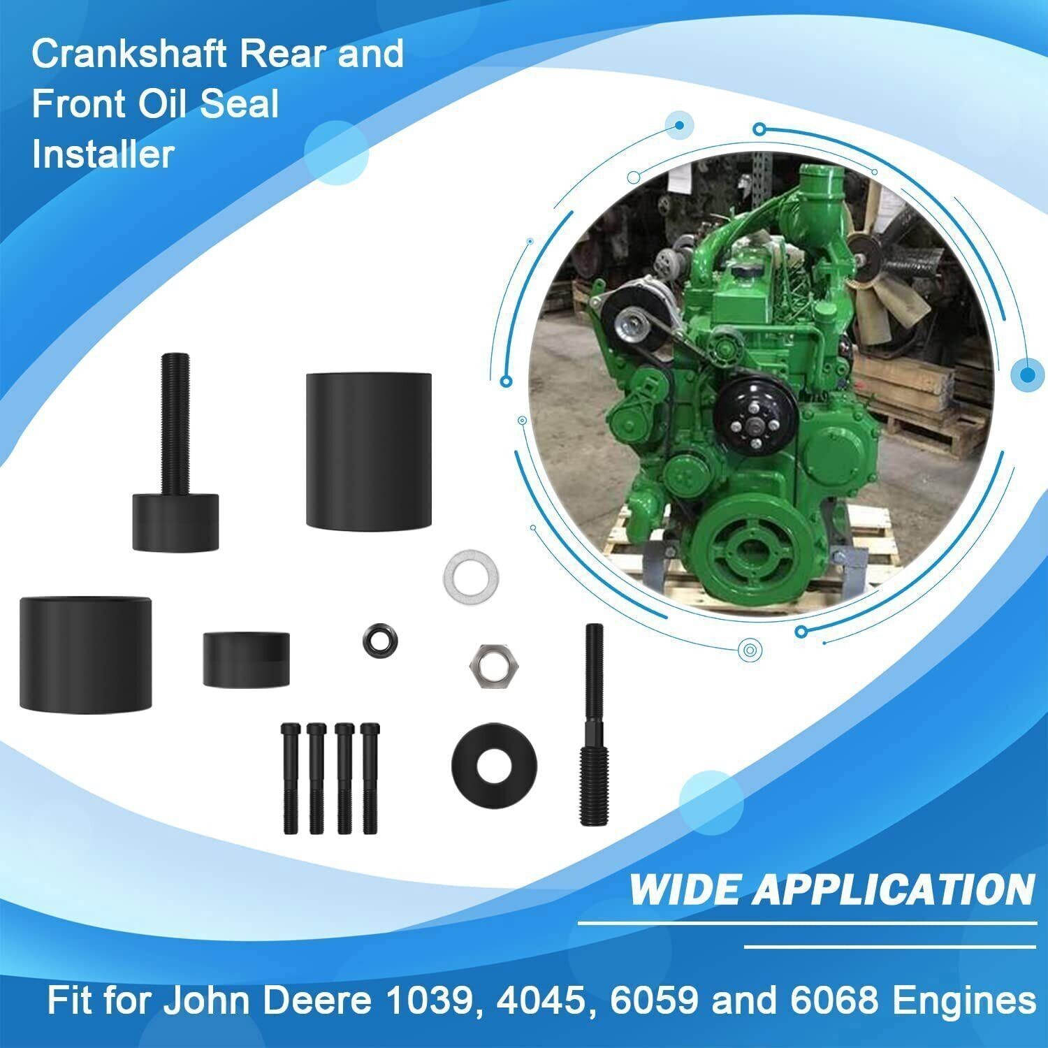 JDG954B Crank Seal Installer Remover Tool Set Fit John Deere 1039 4045 6059 6068