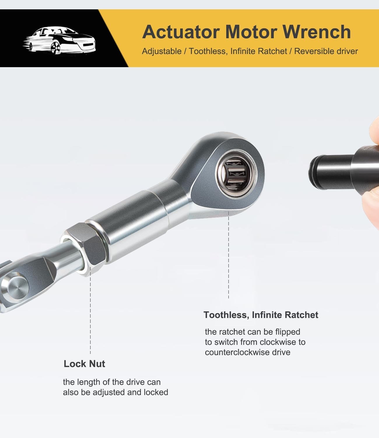 64180 Actuator Motor Wrench Tool Set include Sockets & 1/4″ Square Drive Adapter