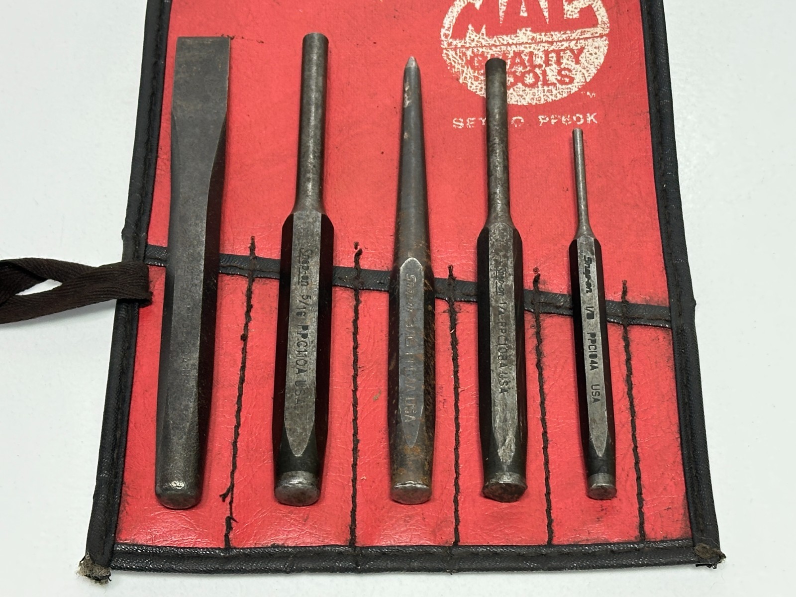 Snap-on Tools USA (MAC Kit Bag) 5pc Mixed Punch & Chisel Set Lot