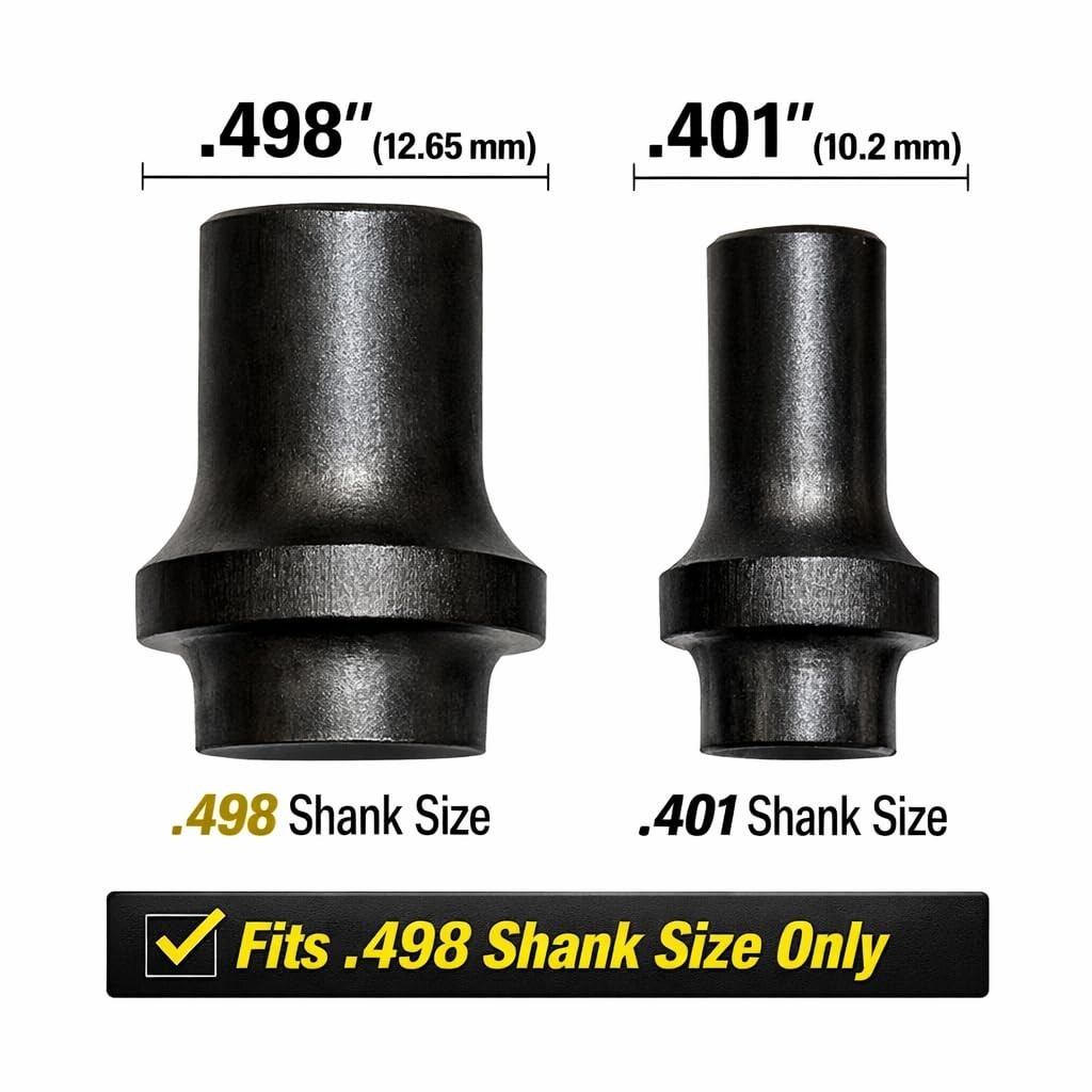 4-Piece Heavy-Duty Pneumatic Tool Set, .498 Shank, Black Oxide Finish – Durable