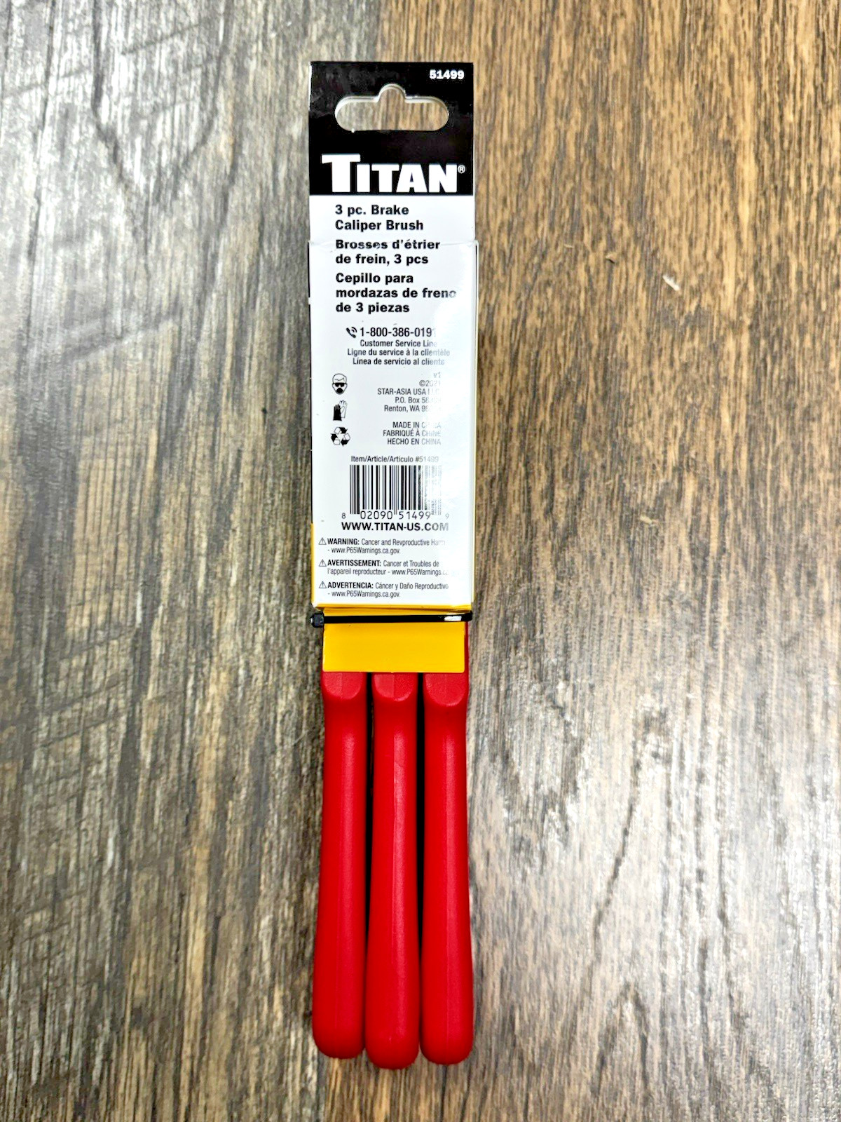 Titan 3pc Brake Caliper Brush Set: Stainless Steel, Brass & Soft Plastic #51499