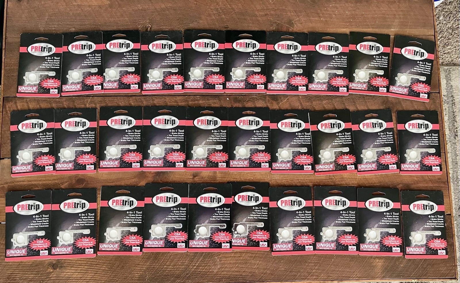 Unique Truck 4-in-1 Pre-trip Inspection Tool USA MADE, PI-539 Set Of 30 Pieces