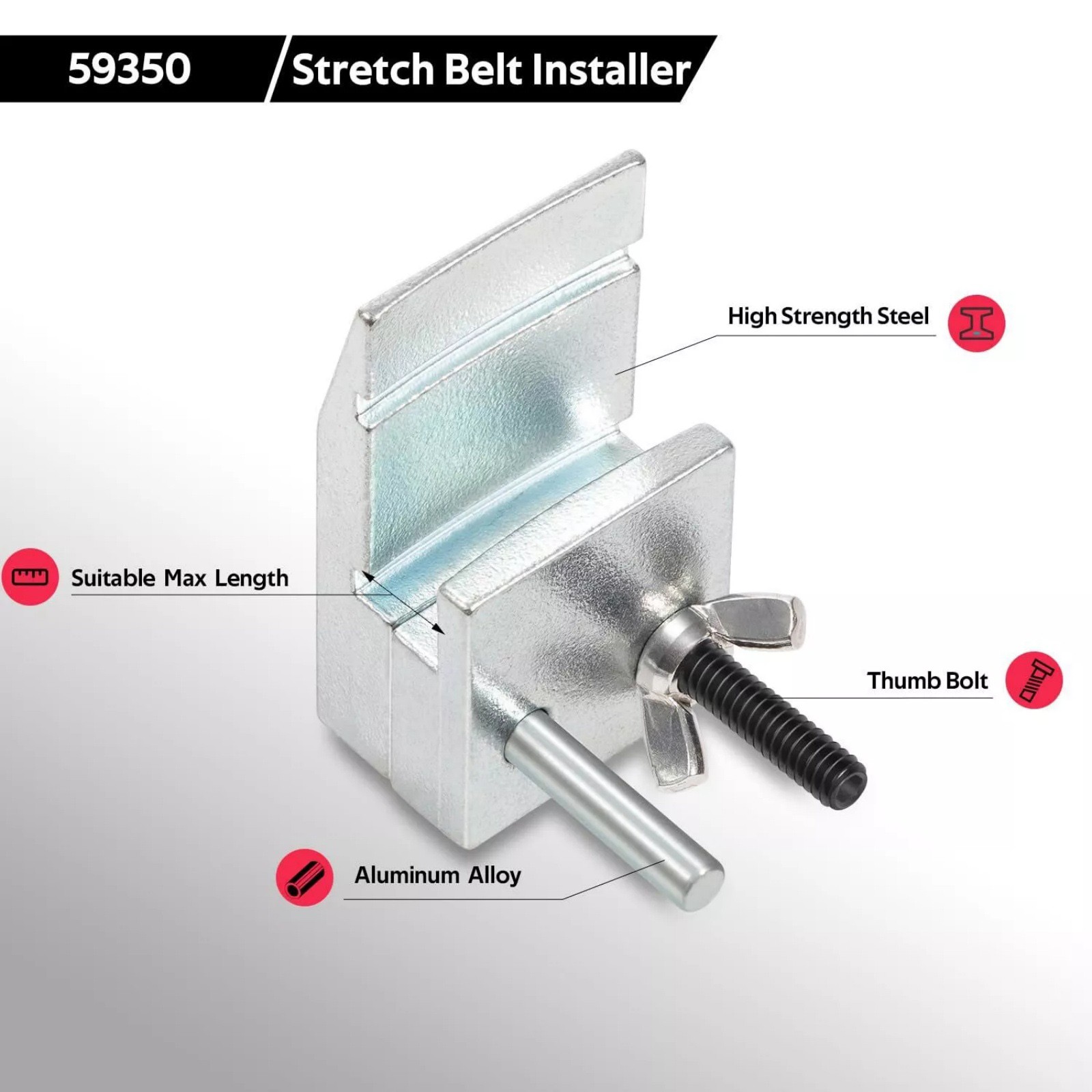 59350 Stretch Belt Installer for Extra-Deep Double Pulleys for Ford 3.5L 3.7L V6