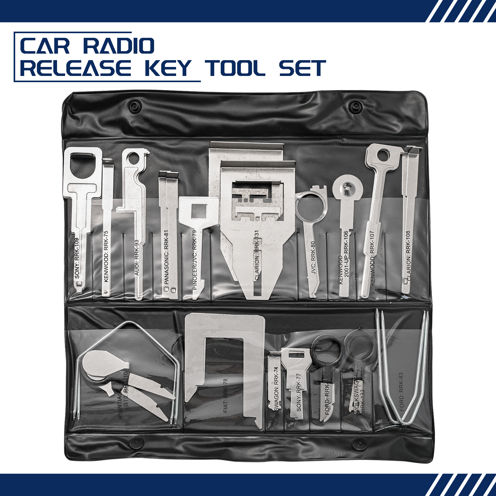 38Pcs Car Stereo Radio Audio Removal Tool Set Key Kit Head Unit Extractor Kits
