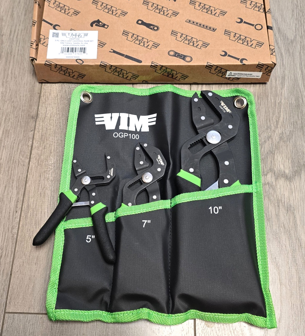 VIM Tools 3pc Orca Grip Automatic Self-Adjusting Pliers Set 5″, 7″ & 10″ #OGP100