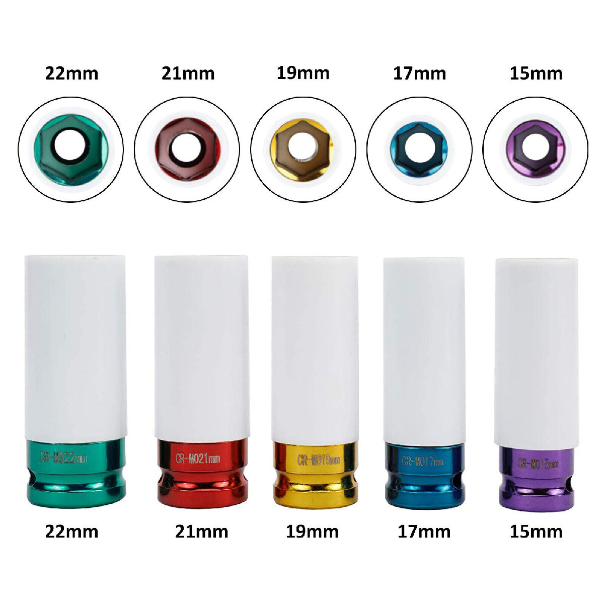 17 /19/ 21/22/15mm Colorful-Sleeve Tire Protection-Sleeve Deep Impact Nut-Socket