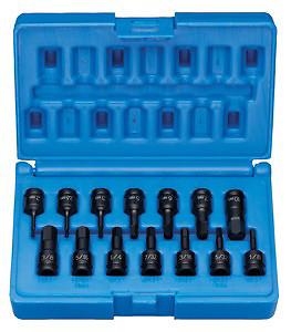 Grey Pneumatic 9298Hc 1/4″ Drive 14 Piece Impact Hex Driver Set