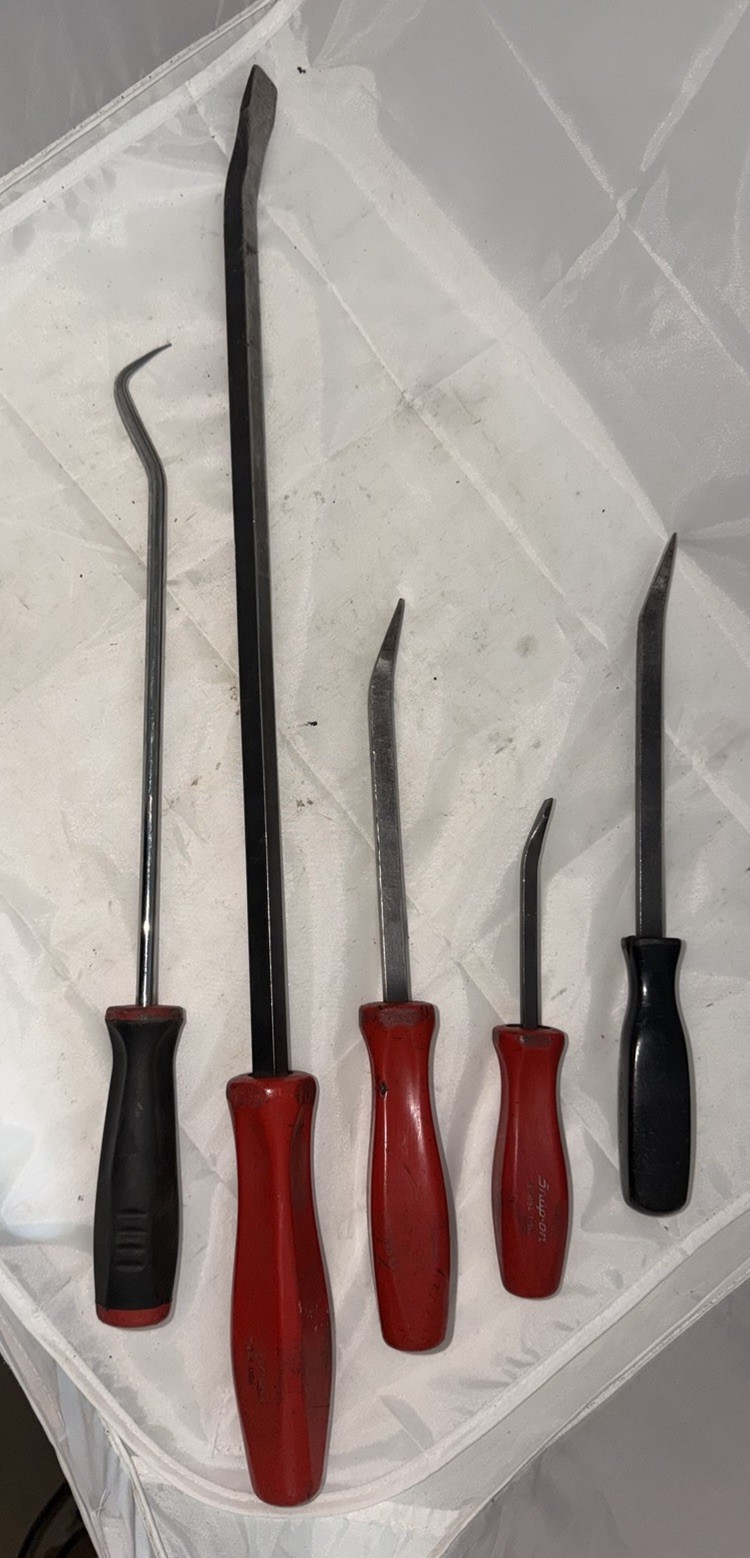 Snap-on 5pc Pry Bar & Pick Set SPBS24A SPBS12A SPBS8A USA Striking Prybars