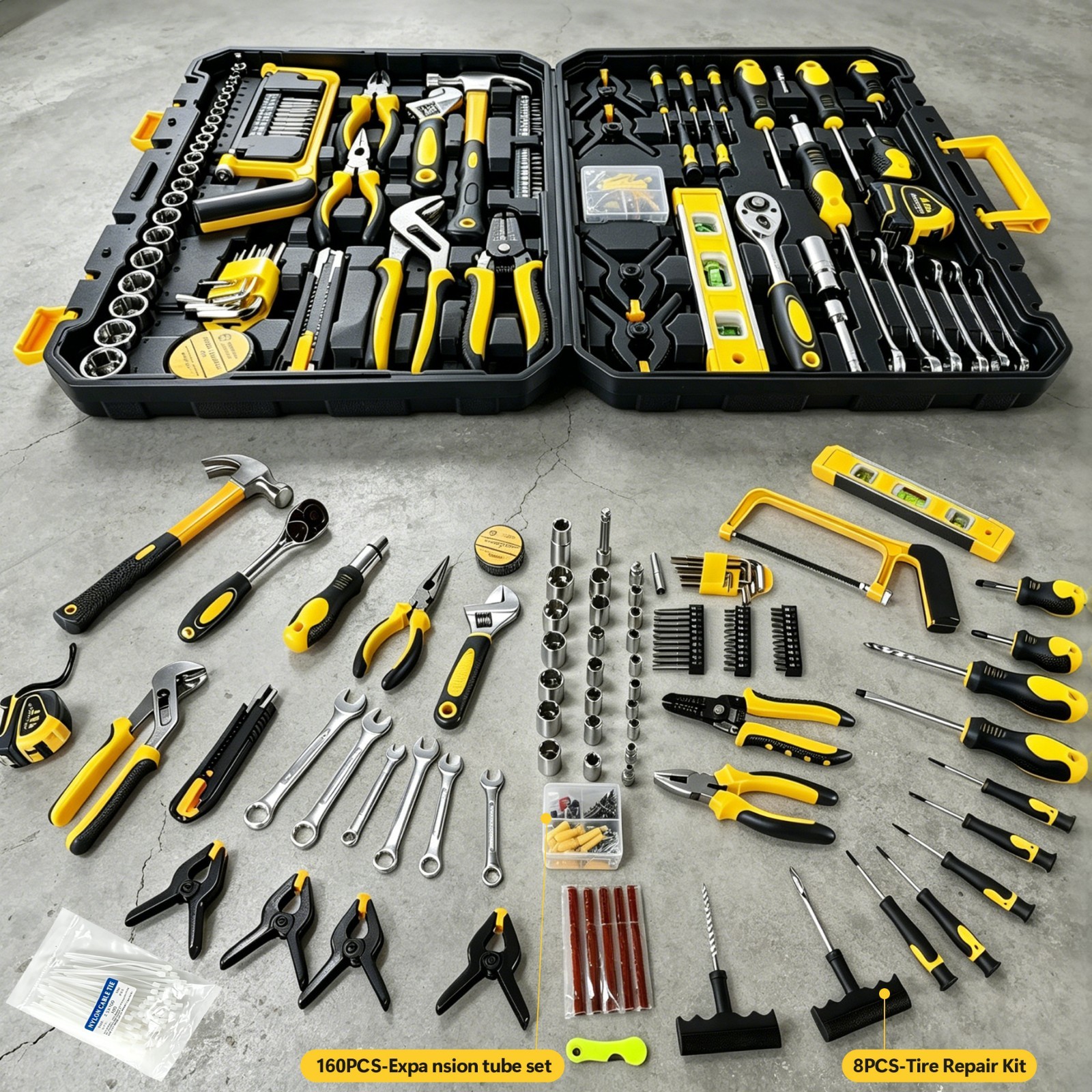 436PCS Stainless Steel Socket Wrench Tool Set for Home Auto Repairs