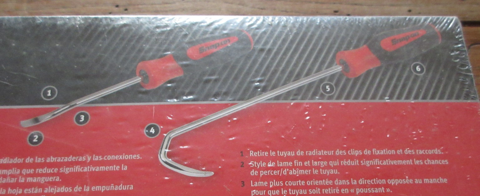 Snap On Tools Instinct SGA102BR 2 pc Wide Tip Radiator Hose Pick Set Red NOS